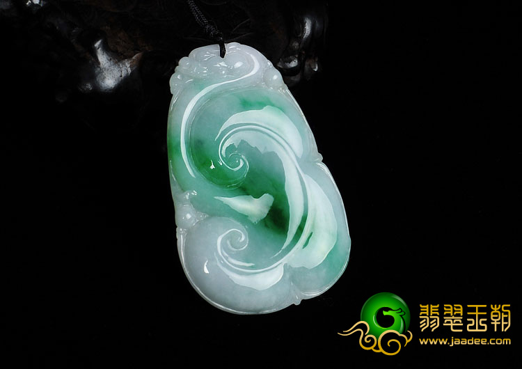 糯冰种飘翠缅甸翡翠A货如意挂件