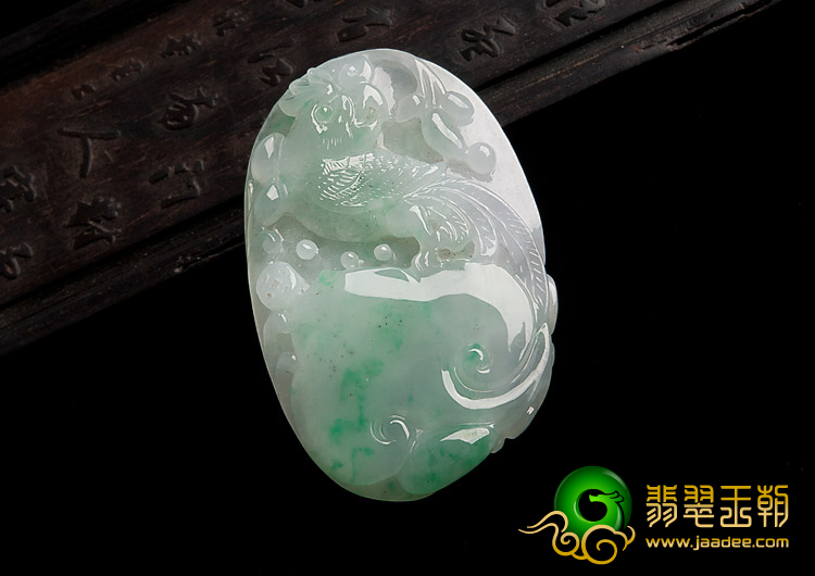 冰种飘翠缅甸翡翠A货英明神武挂件