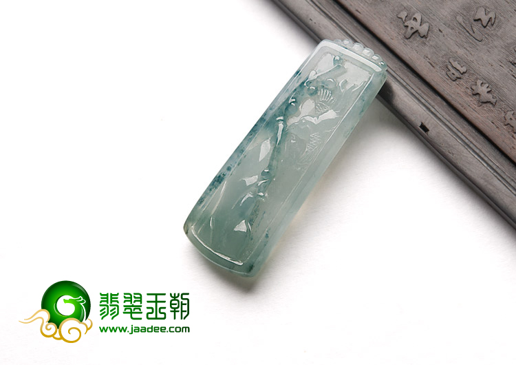 冰种飘花缅甸翡翠A货喜上眉梢挂件
