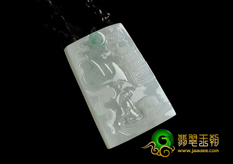 冰种飘翠缅甸翡翠A货指日高升挂件
