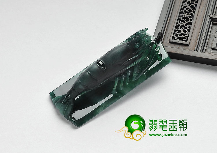冰种墨绿缅甸翡翠A货唯我独尊挂件