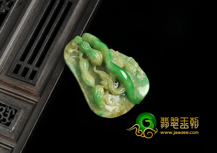 糯冰种黄加绿缅甸翡翠A货生意兴隆挂件