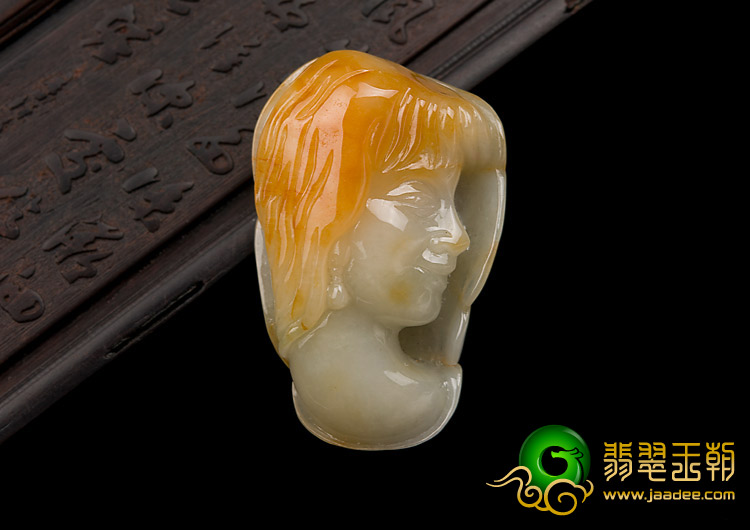 糯冰种黄翡缅甸翡翠A货美少女挂件