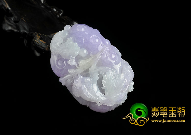 糯冰种春带彩缅甸翡翠A货金玉满堂手玩件