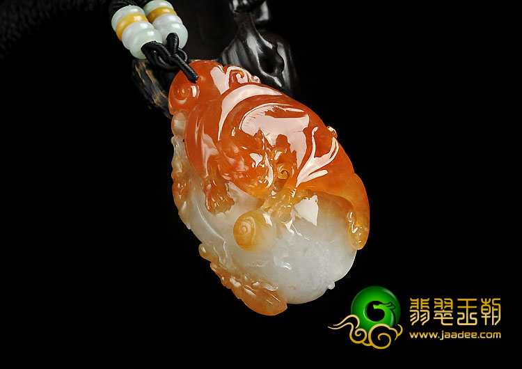 冰种红黄翡缅甸翡翠A货富甲一方挂件