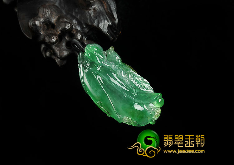 冰种黄加绿缅甸翡翠A货玉兰花挂件