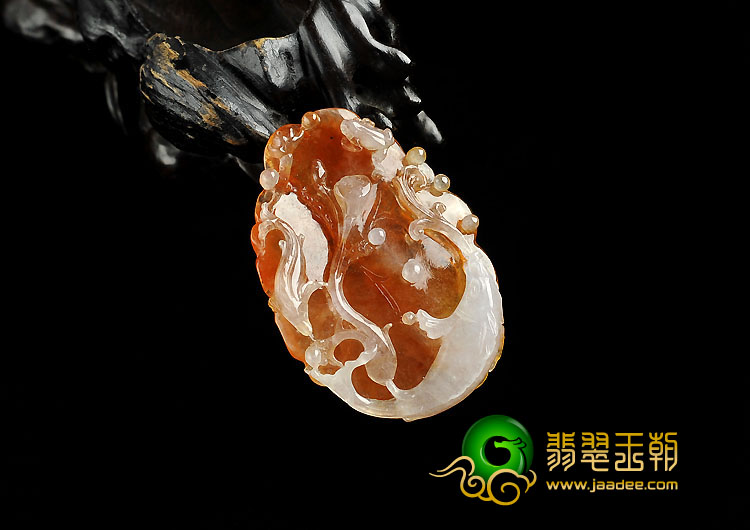 冰种红黄翡缅甸翡翠A货年年有余挂件