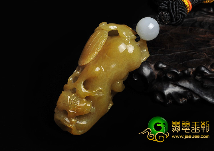 糯冰种黄翡缅甸翡翠A货人生如意挂件