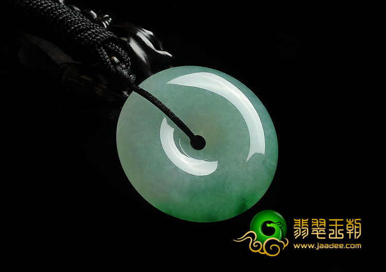 冰种飘翠缅甸翡翠A货平安扣挂件