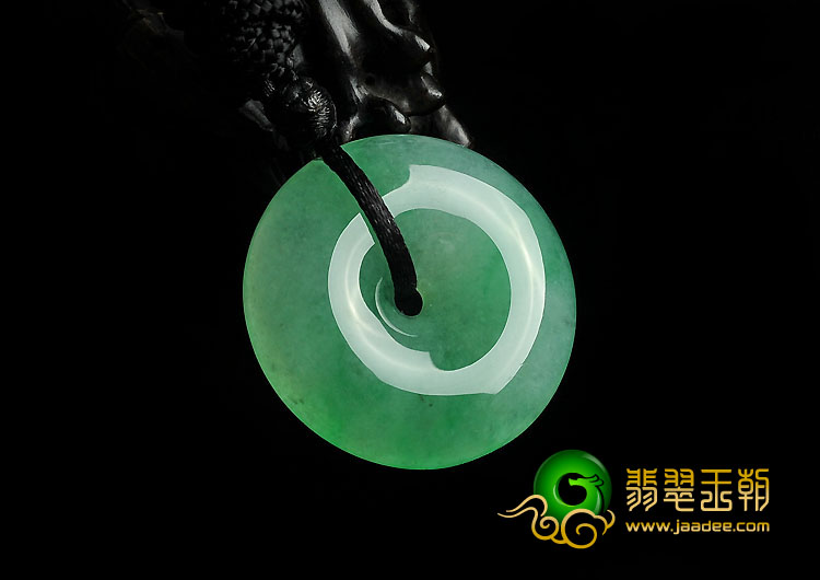 冰种苹果绿缅甸翡翠A货平安扣挂件