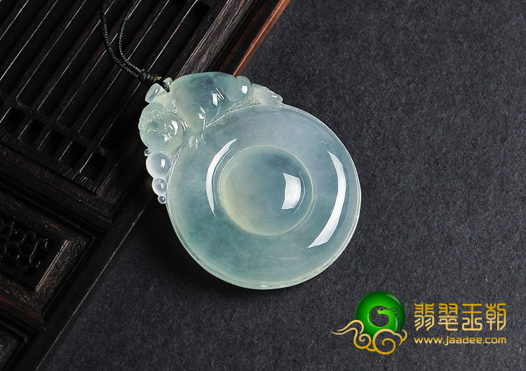 冰种晴水缅甸翡翠A货福在眼前挂件