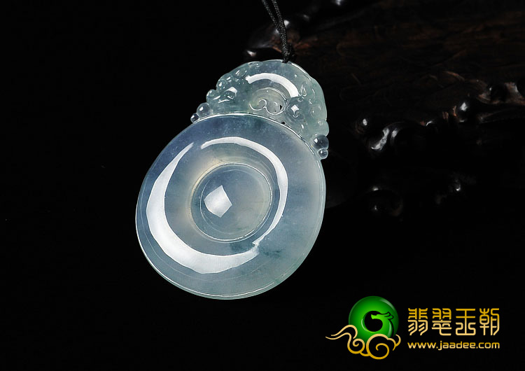 冰种飘花缅甸翡翠A货福在眼前挂件