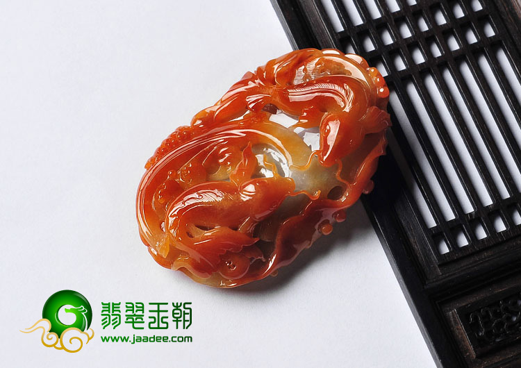 糯冰种红黄翡缅甸翡翠A货连年有余挂件