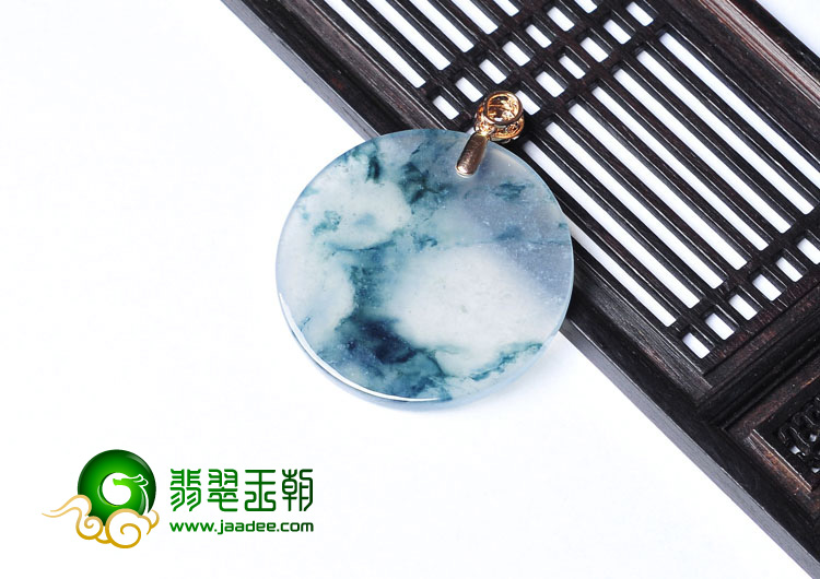 冰玻种飘花缅甸翡翠A货平安牌挂件