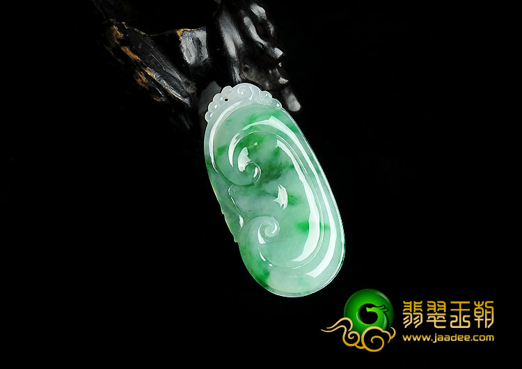 冰种飘翠缅甸翡翠A货如意寿挂件