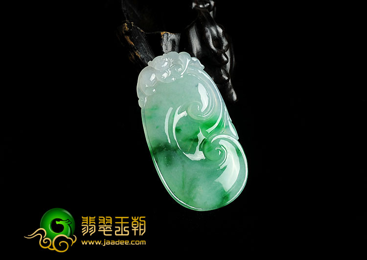 冰种飘翠缅甸翡翠A货如意寿挂件