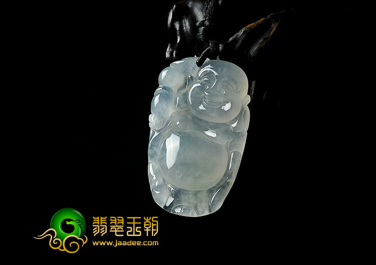 冰种晴水缅甸翡翠A货逍遥佛挂件