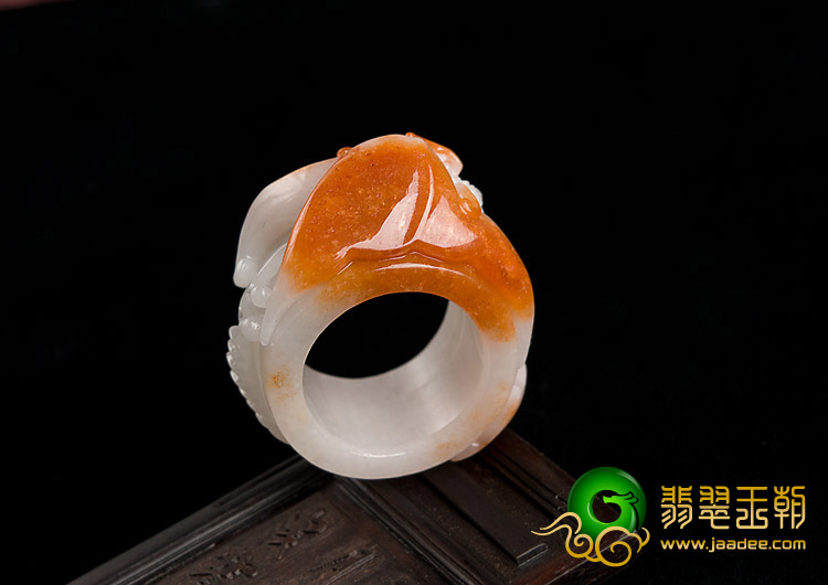 糯冰种红黄翡缅甸翡翠A货指环