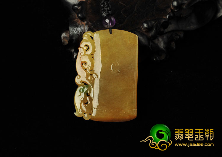 冰种黄加绿缅甸翡翠A货节节高挂件