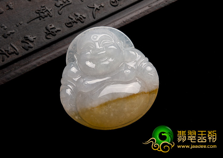 冰种黄翡缅甸翡翠A货玉佛挂件