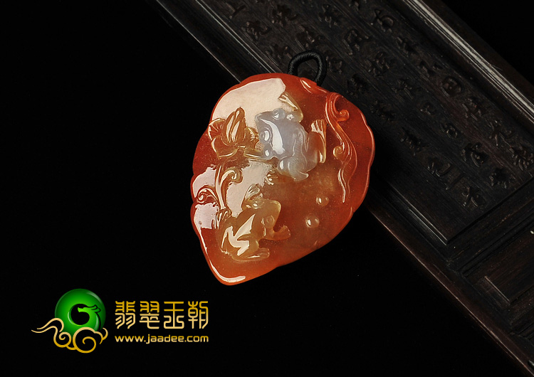 糯冰种红黄翡缅甸翡翠A货连年进财挂件