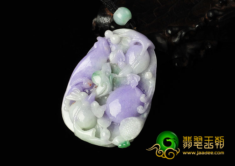 糯冰种春带彩缅甸翡翠A货金玉满堂挂件