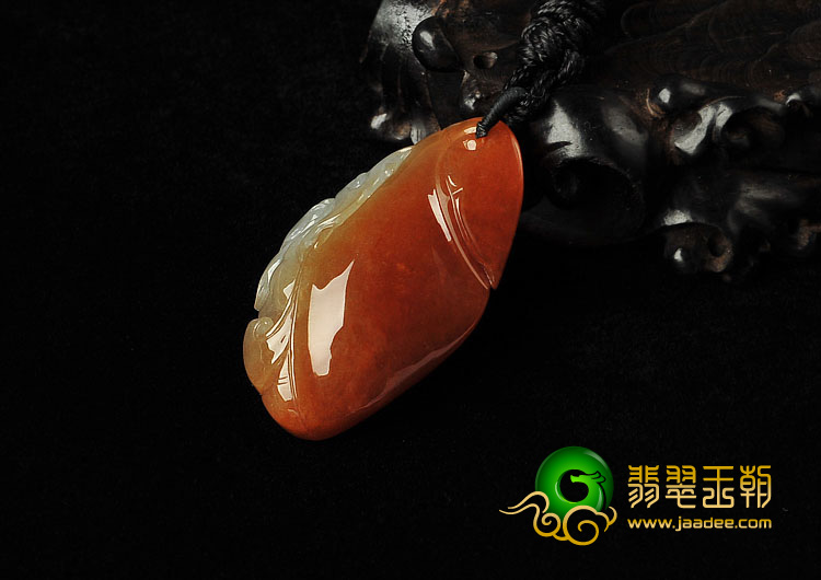 糯冰种褐红翡缅甸翡翠A货龙头如意挂件