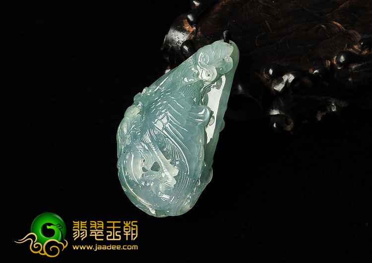 冰种晴水缅甸翡翠A货凤来仪挂件
