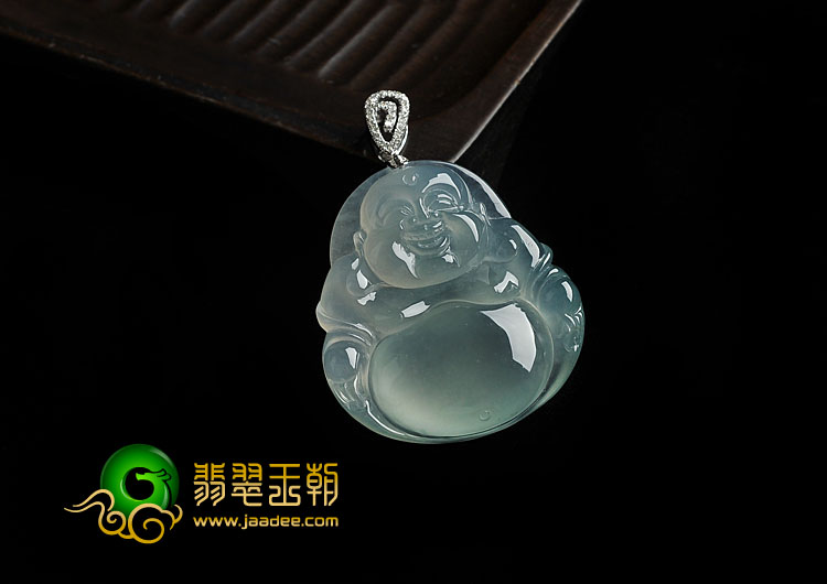冰玻种晴水缅甸翡翠A货玉佛挂件