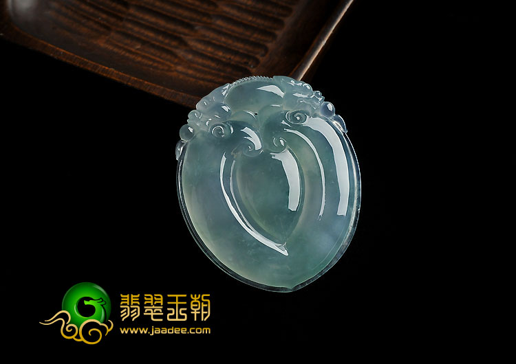 冰种晴水缅甸翡翠A货双龙如意挂件