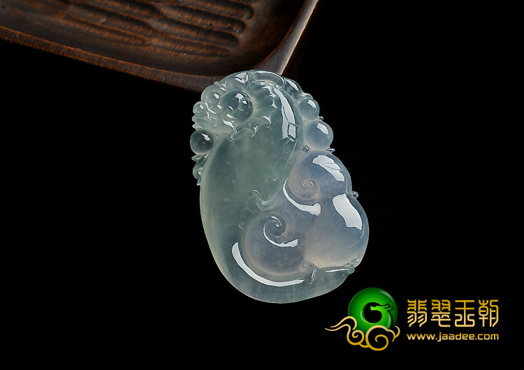冰种晴水淡紫罗兰缅甸翡翠A货福如意挂件