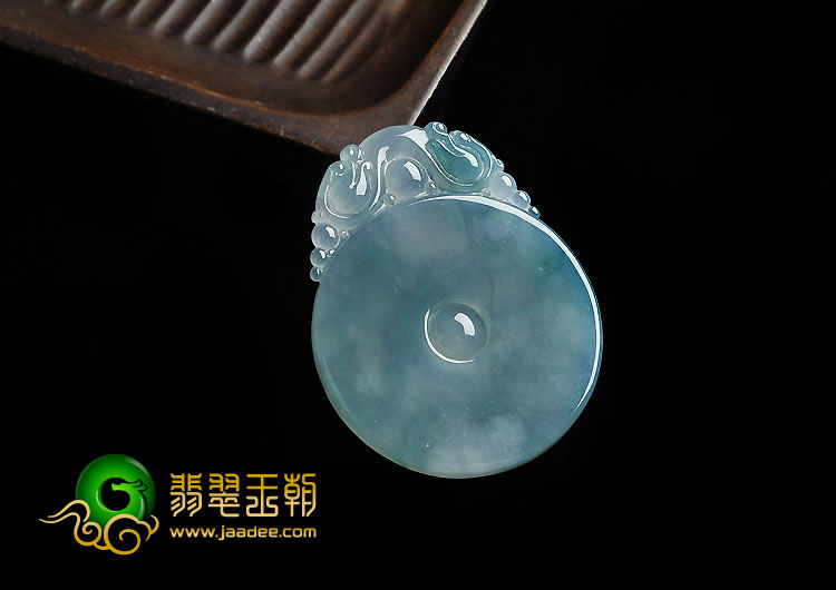 冰种飘花缅甸翡翠A货平安符挂件
