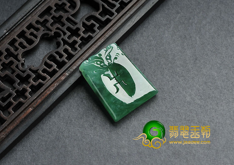 冰种深绿色缅甸翡翠A货福门挂件