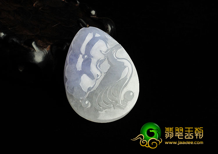 冰种紫罗兰缅甸翡翠A货一路连科挂件