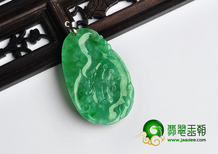 冰种阳绿满绿缅甸翡翠A货龙行如意挂件