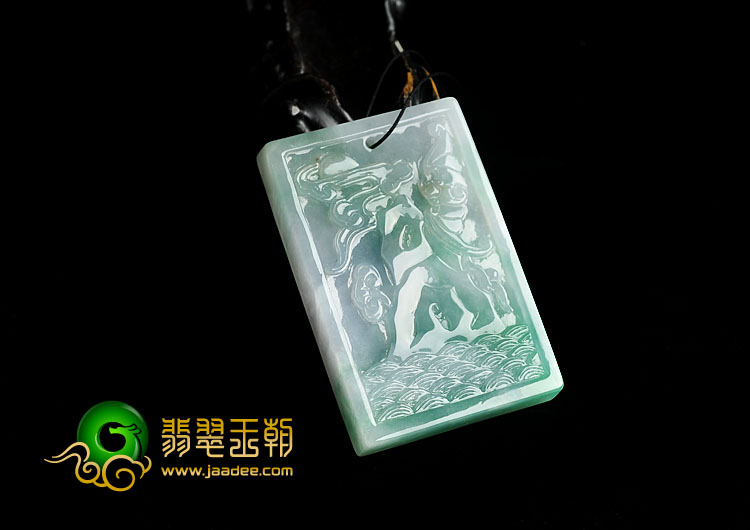 糯冰种翠色缅甸翡翠A货一帆风顺挂件