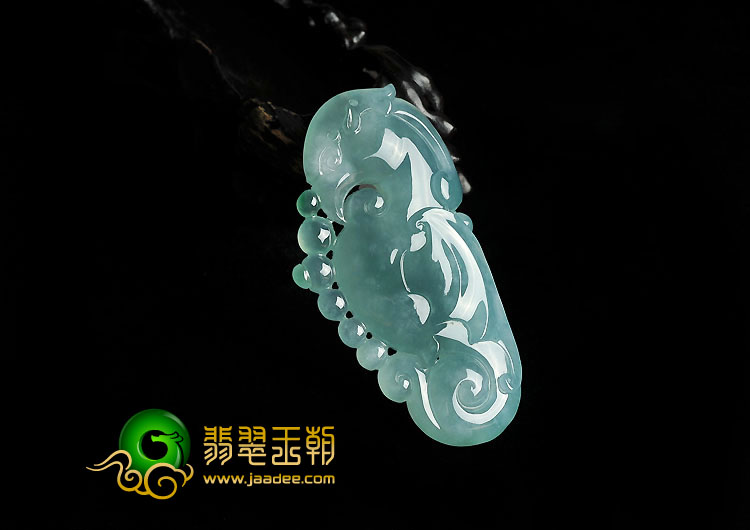 冰种晴水缅甸翡翠A货凤凰挂件