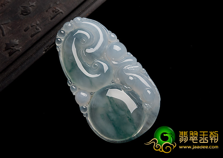 冰种飘花缅甸翡翠A货福如意挂件