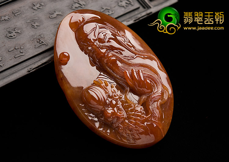 糯冰种红翡缅甸翡翠A货关公挂件