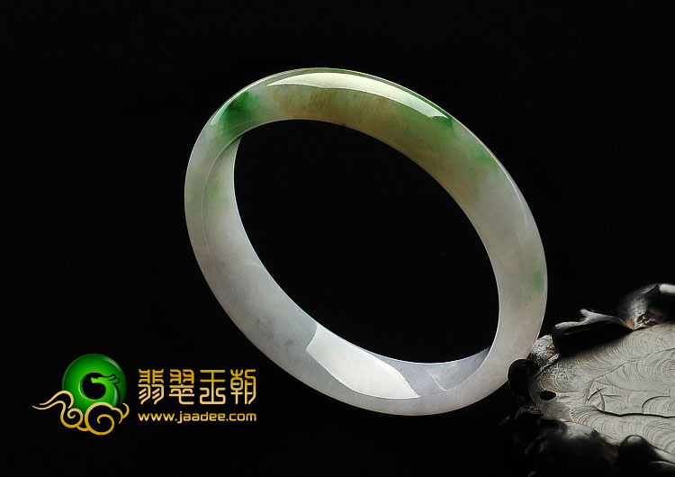 冰种三彩缅甸翡翠A货手镯（58.9mm）