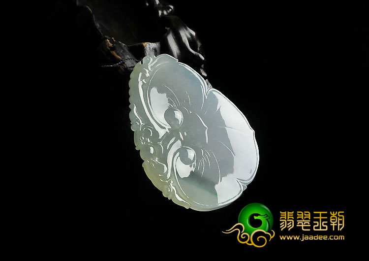 冰种晴水略带淡黄翡缅甸翡翠A货如意挂件