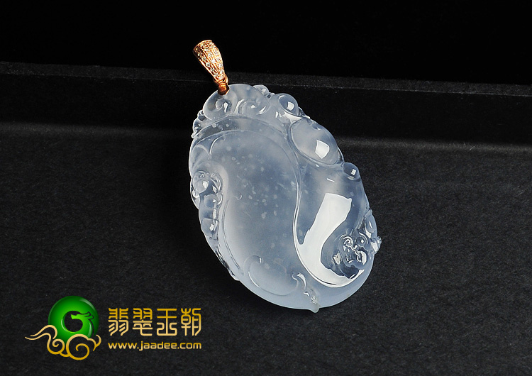 冰玻种淡紫罗兰缅甸翡翠A货望子成龙挂件