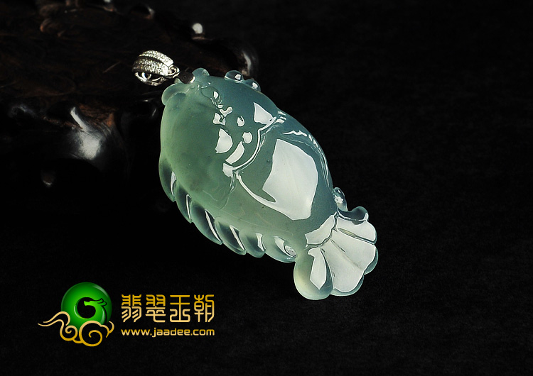 冰种晴水缅甸翡翠A货年年有余挂件