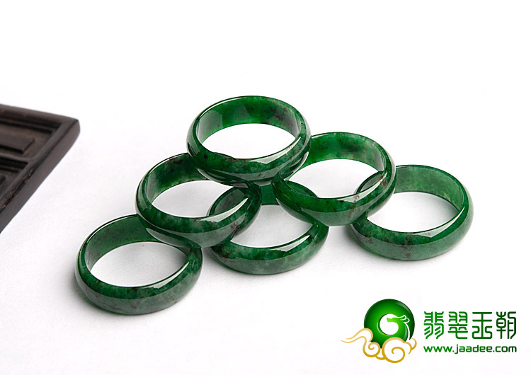 糯冰种浓绿缅甸翡翠A货指环（单价）