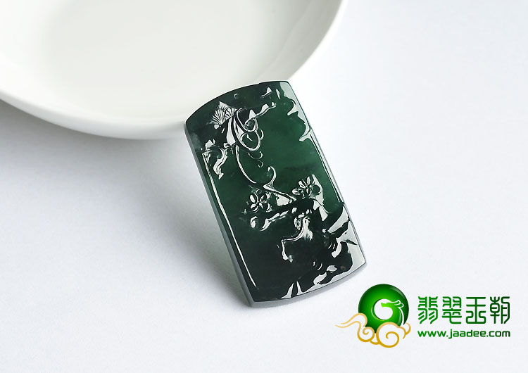 冰种蓝水缅甸翡翠A货岁寒三友挂件