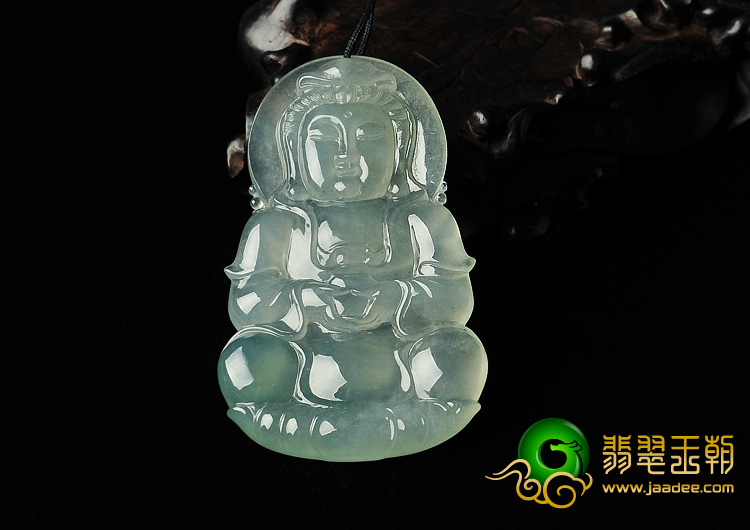 冰种晴水缅甸翡翠A货观音挂件