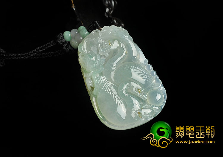 冰种淡三彩缅甸翡翠A货百年好合挂件