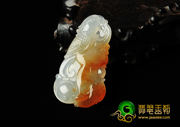 冰种红黄翡缅甸翡翠A货英明神武挂件