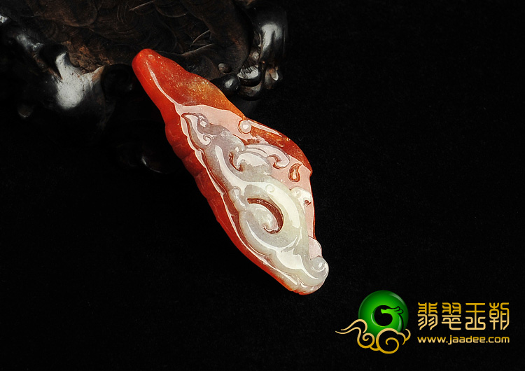 糯冰种红翡缅甸翡翠A货凤凰挂件