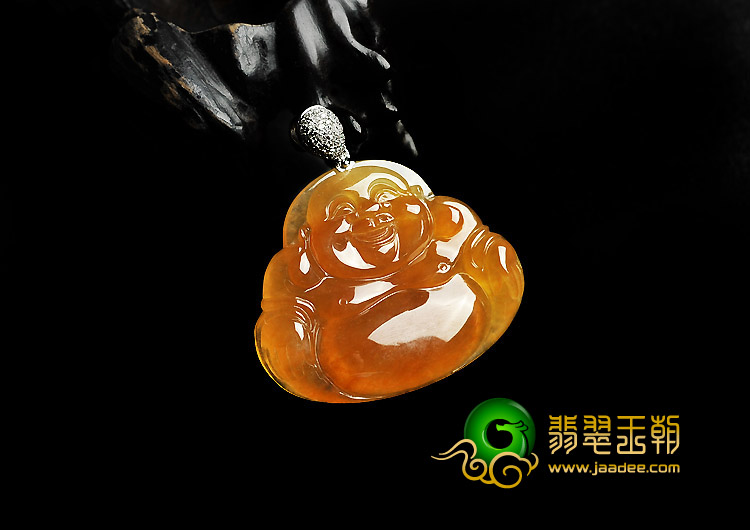 冰种黄翡缅甸翡翠A货玉佛挂件